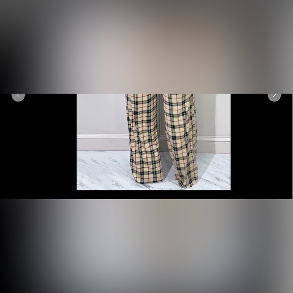 High waist Plaid wide Leg pants - Picture 6 of 7